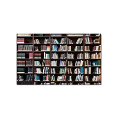 Book Collection In Brown Wooden Bookcases Books Bookshelf Library Sticker Rectangular (100 Pack) by Ravend