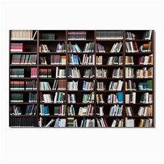 Book Collection In Brown Wooden Bookcases Books Bookshelf Library Postcard 4 x 6  (pkg Of 10) by Ravend