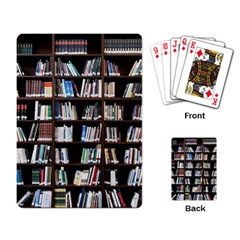 Book Collection In Brown Wooden Bookcases Books Bookshelf Library Playing Cards Single Design (rectangle) by Ravend