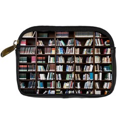 Book Collection In Brown Wooden Bookcases Books Bookshelf Library Digital Camera Leather Case by Ravend