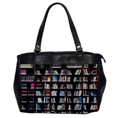 Book Collection In Brown Wooden Bookcases Books Bookshelf Library Oversize Office Handbag by Ravend