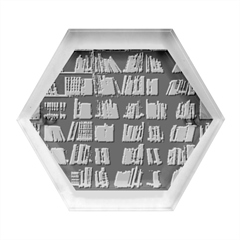 Book Collection In Brown Wooden Bookcases Books Bookshelf Library Hexagon Wood Jewelry Box by Ravend