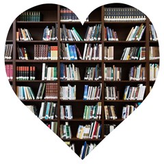 Book Collection In Brown Wooden Bookcases Books Bookshelf Library Wooden Puzzle Heart by Ravend