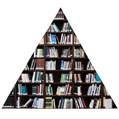 Book Collection In Brown Wooden Bookcases Books Bookshelf Library Wooden Puzzle Triangle by Ravend