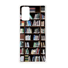 Book Collection In Brown Wooden Bookcases Books Bookshelf Library Samsung Galaxy Note 20 Tpu Uv Case by Ravend