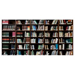 Book Collection In Brown Wooden Bookcases Books Bookshelf Library Banner And Sign 8  X 4  by Ravend