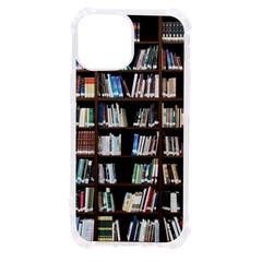 Book Collection In Brown Wooden Bookcases Books Bookshelf Library Iphone 13 Mini Tpu Uv Print Case by Ravend