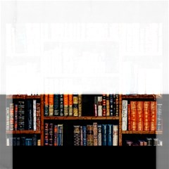 Assorted Title Of Books Piled In The Shelves Assorted Book Lot Inside The Wooden Shelf Rectangular Jigsaw Puzzl by Ravend