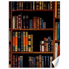 Assorted Title Of Books Piled In The Shelves Assorted Book Lot Inside The Wooden Shelf Canvas 18  X 24  by Ravend