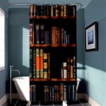 Assorted Title Of Books Piled In The Shelves Assorted Book Lot Inside The Wooden Shelf Shower Curtain 36  x 72  (Stall)  Curtain(36 X72 )