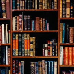 Assorted Title Of Books Piled In The Shelves Assorted Book Lot Inside The Wooden Shelf Play Mat (rectangle) by Ravend