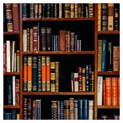 Assorted Title Of Books Piled In The Shelves Assorted Book Lot Inside The Wooden Shelf Lightweight Scarf  by Ravend