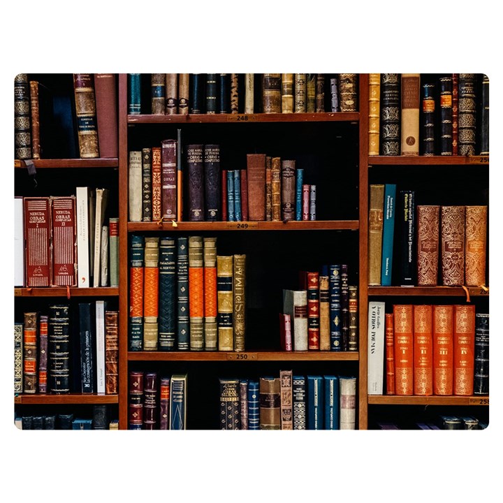 Assorted Title Of Books Piled In The Shelves Assorted Book Lot Inside The Wooden Shelf Premium Plush Fleece Blanket (Extra Small)