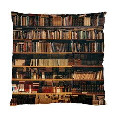 Books On Bookshelf Assorted Color Book Lot In Bookcase Library Standard Cushion Case (one Side) by Ravend