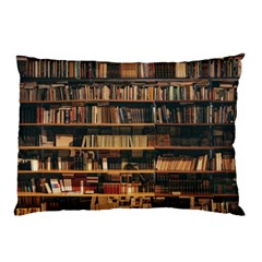 Books On Bookshelf Assorted Color Book Lot In Bookcase Library Pillow Case by Ravend