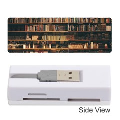 Books On Bookshelf Assorted Color Book Lot In Bookcase Library Memory Card Reader (stick) by Ravend