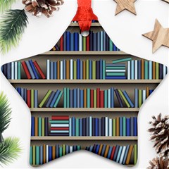 Bookshelf Star Ornament (two Sides) by Ravend