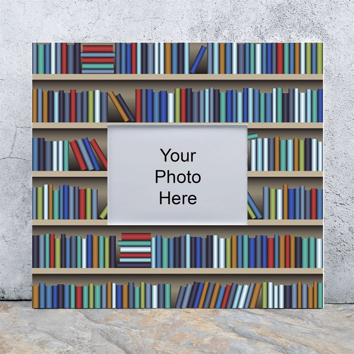 Bookshelf White Wall Photo Frame 5  x 7 