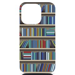 Bookshelf Iphone 14 Pro Black Uv Print Case by Ravend