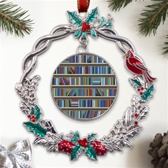 Bookshelf Metal X mas Wreath Holly Leaf Ornament