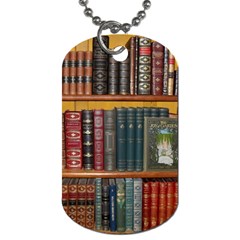 Books-library-bookshelf-bookshop Dog Tag (one Side) by Ravend