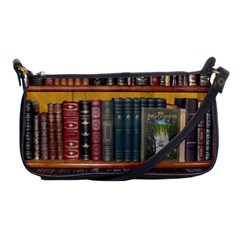 Books-library-bookshelf-bookshop Shoulder Clutch Bag by Ravend