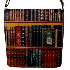 Books-library-bookshelf-bookshop Flap Closure Messenger Bag (s) by Ravend