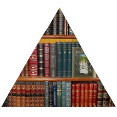 Books-library-bookshelf-bookshop Wooden Puzzle Triangle by Ravend