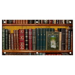 Books-library-bookshelf-bookshop Banner And Sign 6  X 3  by Ravend