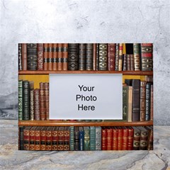 Books-library-bookshelf-bookshop White Tabletop Photo Frame 4 x6  by Ravend