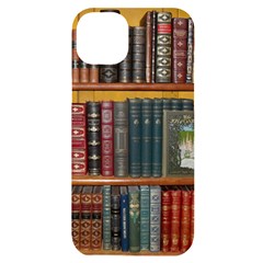 Books-library-bookshelf-bookshop Iphone 14 Plus Black Uv Print Case by Ravend