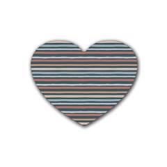 Stripes Rubber Heart Coaster (4 pack)