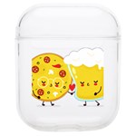 pizza and beer glass couple Soft TPU AirPods 1/2 Case Front