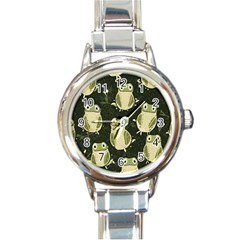 Frog Pattern Round Italian Charm Watch by Valentinaart