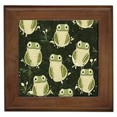 Frog Pattern Framed Tile by Valentinaart