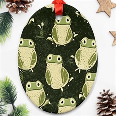 Frog Pattern Ornament (oval) by Valentinaart