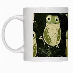 Frog Pattern White Mug by Valentinaart