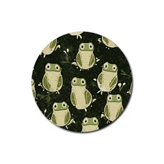 Frog Pattern Rubber Round Coaster (4 Pack) by Valentinaart