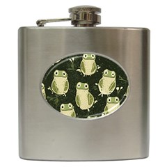 Frog Pattern Hip Flask (6 Oz)