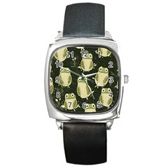 Frog Pattern Square Metal Watch by Valentinaart