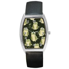 Frog Pattern Barrel Style Metal Watch by Valentinaart