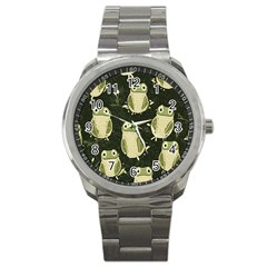 Frog Pattern Sport Metal Watch by Valentinaart