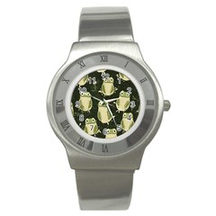 Frog Pattern Stainless Steel Watch by Valentinaart