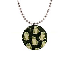 Frog Pattern 1  Button Necklace by Valentinaart