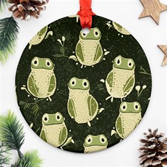 Frog Pattern Round Ornament (two Sides) by Valentinaart