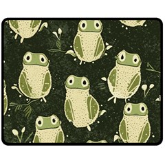 Frog Pattern Fleece Blanket (medium) by Valentinaart