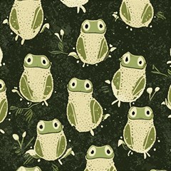 Frog Pattern Play Mat (square) by Valentinaart