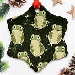 Frog Pattern Ornament (snowflake) by Valentinaart