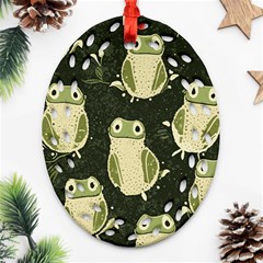 Frog Pattern Ornament (oval Filigree) by Valentinaart