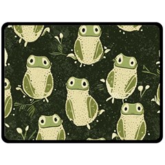 Frog Pattern Two Sides Fleece Blanket (large) by Valentinaart